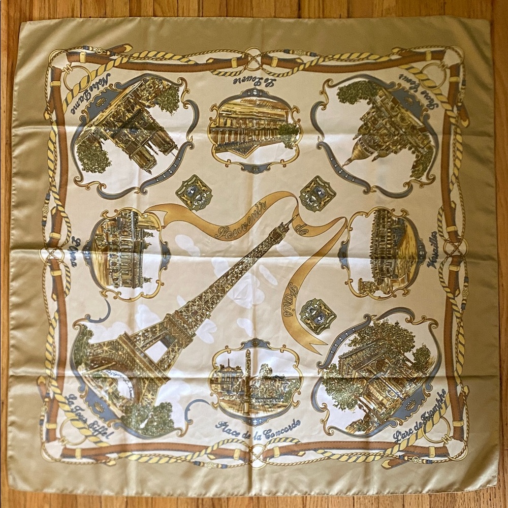 Signed Paris Scarf, Vintage ‘Souvenir de Paris’, Made in Italy